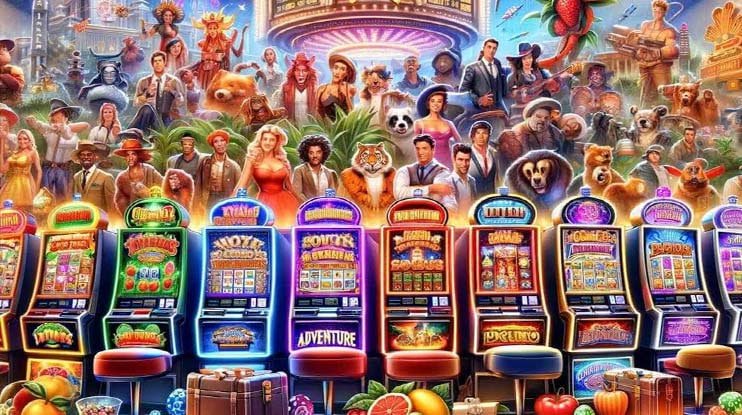 Antarmuka permainan Buffalo King di platform agung 4d menampilkan lima gulungan dengan simbol bizon